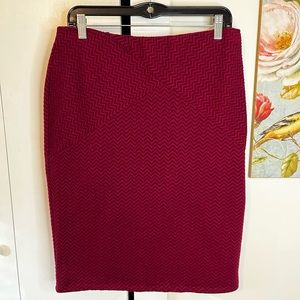 Maurices Burgundy Textured Pencil Skirt